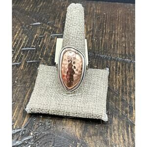 Barse Abstract Copper & Sterling Silver Ring- 11- NWT